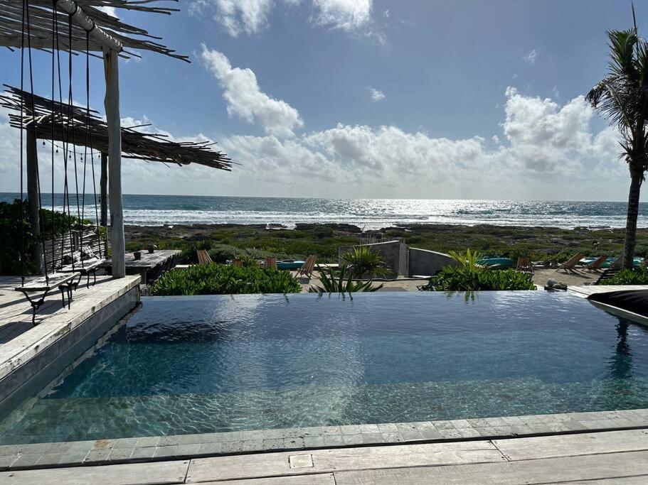 Tulum Beachfront Villa I'Ik By Casa Xuul Тулум Екстериор снимка
